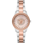 Michael Kors Layton MK6894 women's pink dial silver and rose gold stainless steel watch front view