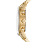 Side profile of Michael Kors Ritz MK6937 gold stainless steel watch