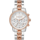 Michael Kors Ritz MK6938 Women's Silver Dial Silver & Rose Gold Stainless Steel Chronograph Watch