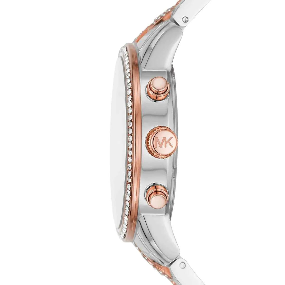 Michael Kors Ritz MK6938 Women's Silver Dial Silver & Rose Gold Stainless Steel Chronograph Watch