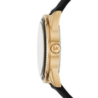 Side profile of Michael Kors Jessa MK6944 black silicone strap watch