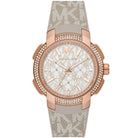 Michael Kors Sidney MK6949 women's white dial gray polyurethane strap watch front view