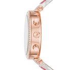 Michael Kors Parker MK6951 Women's White Dial Pink & White Polyurethane Strap Watch