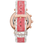 Michael Kors Parker MK6951 Women's White Dial Pink & White Polyurethane Strap Watch