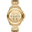 Michael Kors Wren MK6952 women's gold dial gold stainless steel watch front view
