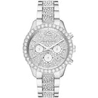 Michael Kors Layton MK6976 women's silver dial stainless steel watch front view