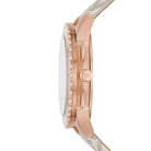 Side profile of Michael Kors Runway MK6980 white polyurethane strap watch