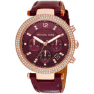 Michael Kors Parker MK6986 Women's Red Dial Red Leather Strap Chronograph Watch