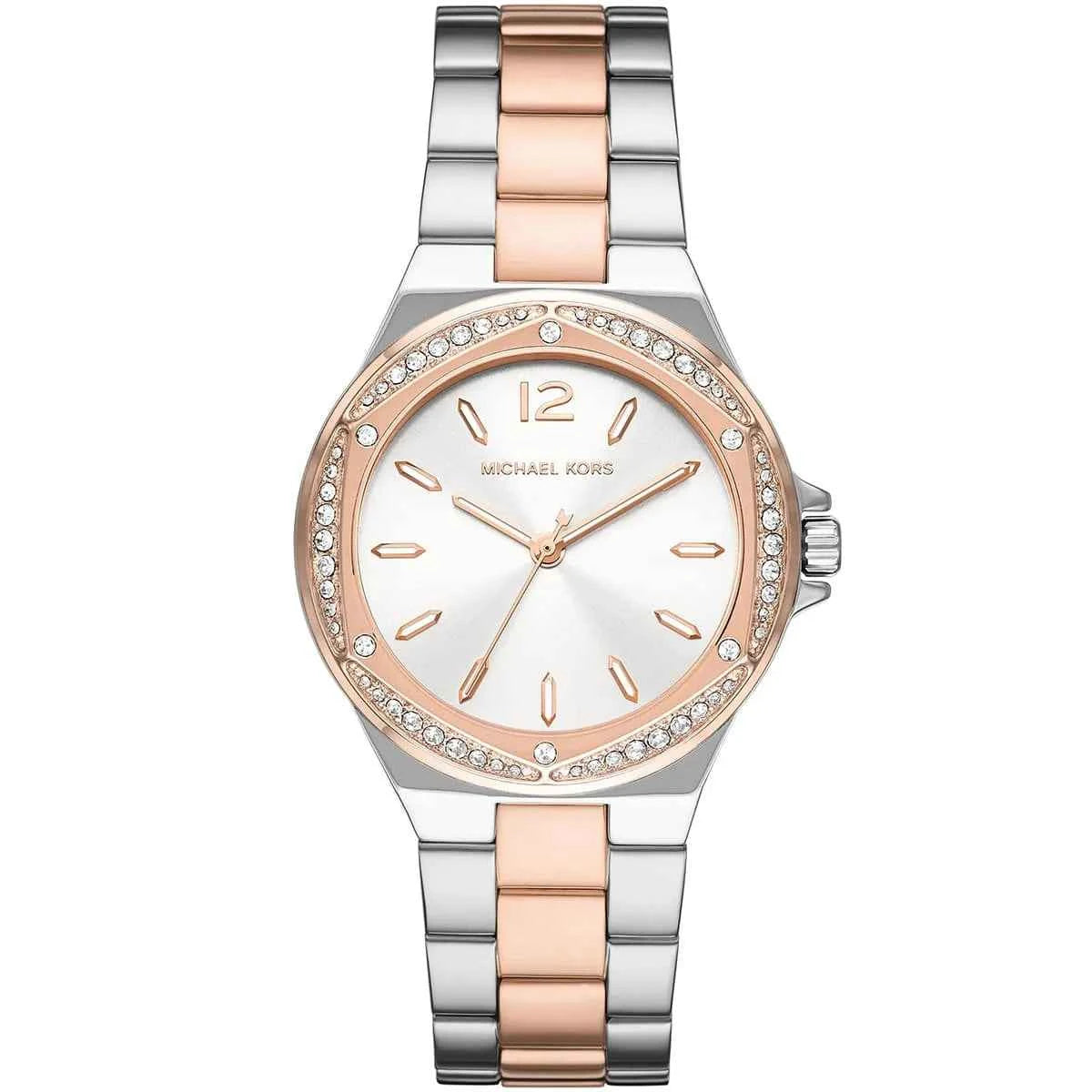 Michael Kors Lennox MK6989 Women's White Dial Two-Tone Stainless Steel Watch