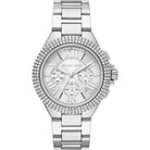 Michael Kors Camille MK6993 women's silver dial stainless steel chronograph watch front view