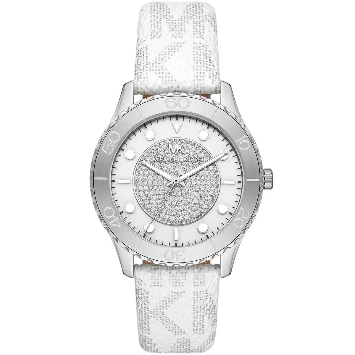 Michael Kors Runway MK6998 Women's White Dial White Polyurethane Strap Watch