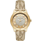 Michael Kors Runway MK6999 Women's Gold Dial Brown Polyurethane Strap Watch