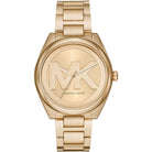Michael Kors Janelle MK7086 women's gold dial gold stainless steel watch front view