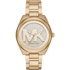 Michael Kors Janelle MK7088 women's gold dial gold stainless steel watch front view