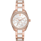 Michael Kors Janelle MK7131 women's white dial white and rose gold multi strap watch front view