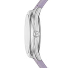 Side profile of Michael Kors Janelle MK7143 purple silicone rubber strap watch