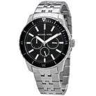 Close-up of Michael Kors MK7156 black analog dial with monthly and weekly date display