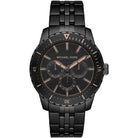 Michael Kors Cunningham MK7157 men's black dial black stainless steel watch front view