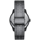 Side profile of Michael Kors Cunningham MK7158 gray stainless steel bracelet watch