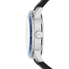 Side profile of Michael Kors Cunningham MK7160 black silicone rubber strap watch