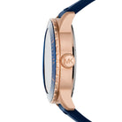 Side profile of Michael Kors Cunningham MK7163 blue silicone rubber strap watch