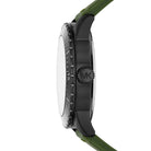 Side profile of Michael Kors Cunningham MK7165 green silicone rubber strap watch