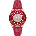 Michael Kors Runway MK7179 women's red dial red polyurethane strap watch front view