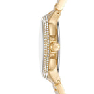 Side profile of Michael Kors Camille MK7196 gold stainless steel bracelet watch