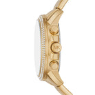 Side profile of Michael Kors Brynn MK7199 gold stainless steel bracelet watch