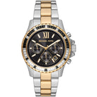 Michael Kors Jessa MK7209 women's black dial two-tone stainless steel watch front view