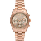 Michael Kors Lexington MK7217 women's gray dial rose gold stainless steel watch front view