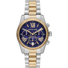 Michael Kors Lexington MK7218 women's blue dial two-tone stainless steel watch front view