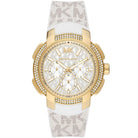 Michael Kors Sidney MK7221 women's white dial white polyurethane strap watch front view