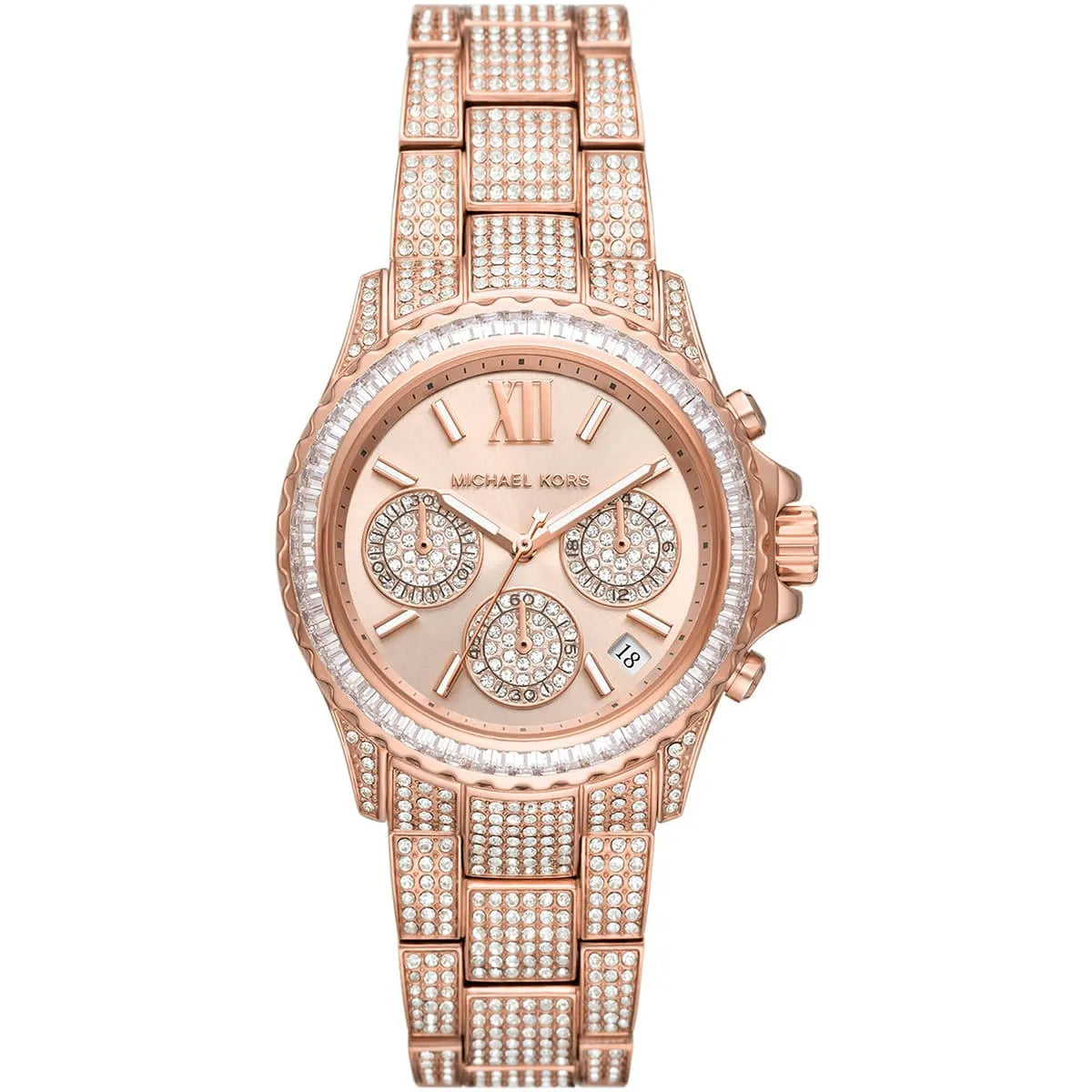 Michael Kors Everest MK7235 women's rose gold dial rose gold stainless steel watch front view