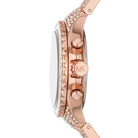 Side profile of Michael Kors Everest MK7235 rose gold stainless steel bracelet watch