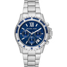 Michael Kors Everest MK7237 women's blue dial silver stainless steel watch front view