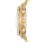 Side profile of Michael Kors Lexington MK7241 gold stainless steel bracelet watch