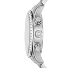 Side profile of Michael Kors Lexington MK7243 silver stainless steel bracelet watch