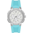 Michael Kors Sidney MK7246 Women's White Dial Turquoise Silicone Strap Watch