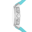 Michael Kors Sidney MK7246 Women's White Dial Turquoise Silicone Strap Watch