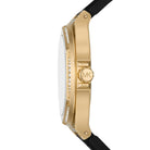 Side profile of Michael Kors Camille MK7247 black silicone rubber strap watch