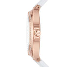 Side profile of Michael Kors Camille MK7248 white silicone rubber strap watch