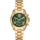 Michael Kors Bradshaw MK7257 Women's Green Dial Gold Stainless Steel Chronograph Watch