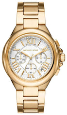 Michael Kors Oversized Camille MK7270 Women's White Dial Gold Stainless Steel Chronograph Watch