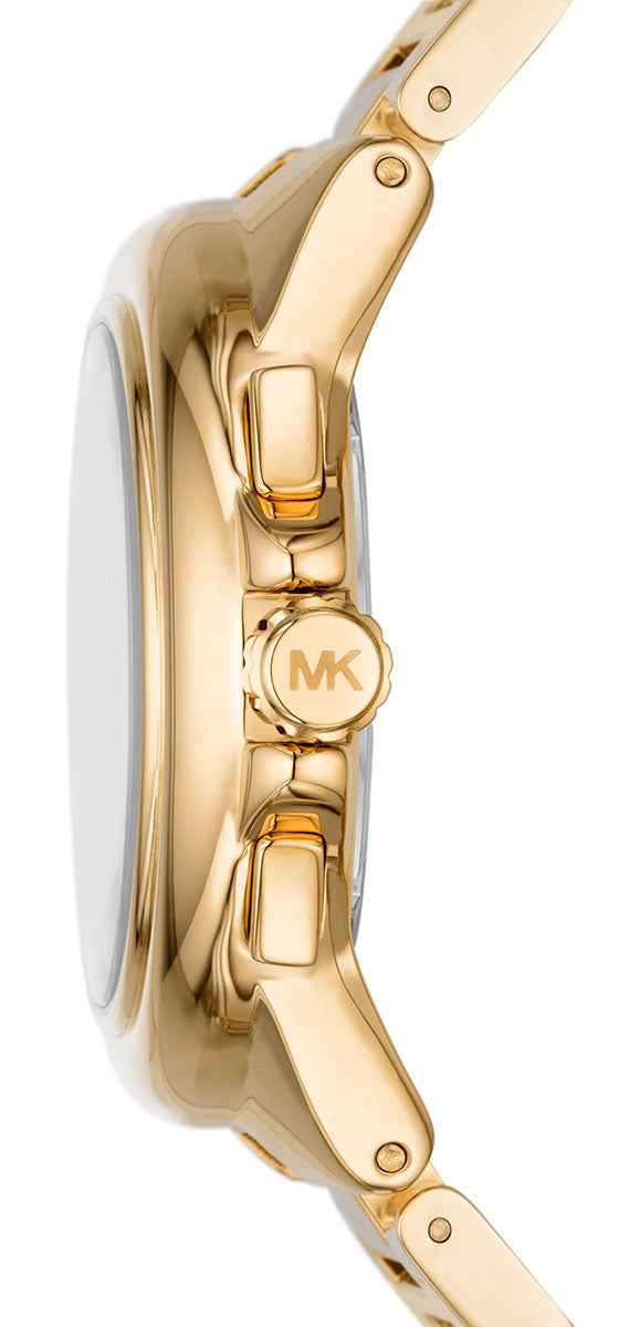 Michael Kors Oversized Camille MK7270 Women's White Dial Gold Stainless Steel Chronograph Watch