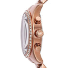 Michael Kors Lexington MK7275 Women's Red Dial Rose Gold Stainless Steel Chronograph Watch