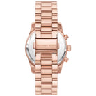 Michael Kors Lexington MK7275 Women's Red Dial Rose Gold Stainless Steel Chronograph Watch