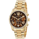 Michael Kors Lexington MK7276 Women's Brown Dial Gold Stainless Steel Chronograph Watch