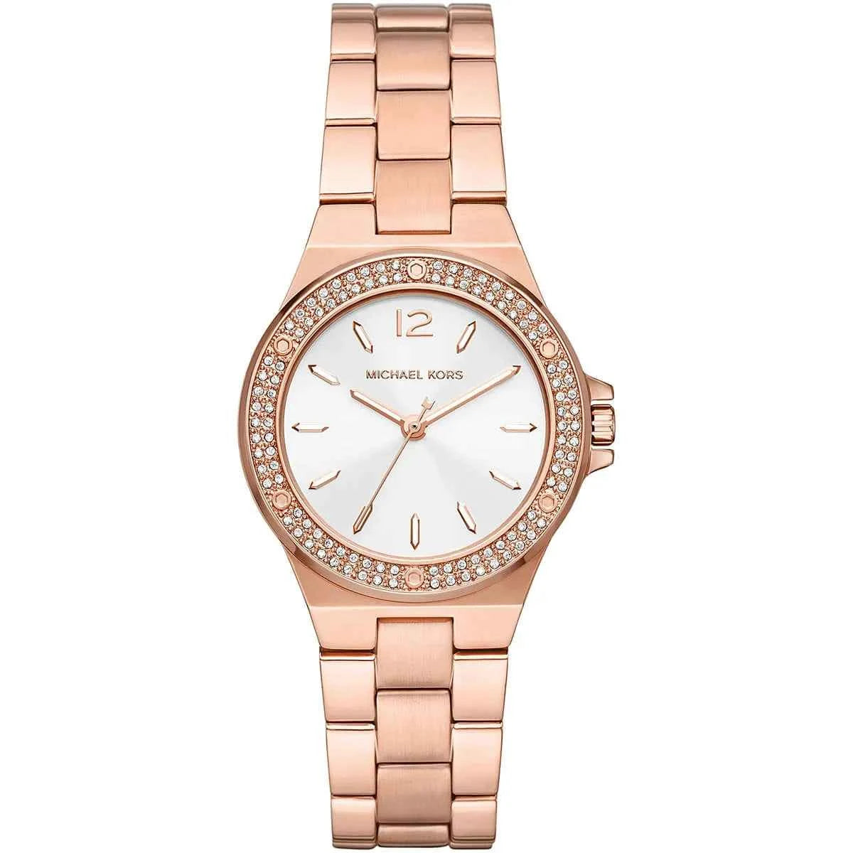 Michael Kors Lennox MK7279 Women's White Dial Rose Gold Stainless Steel Watch
