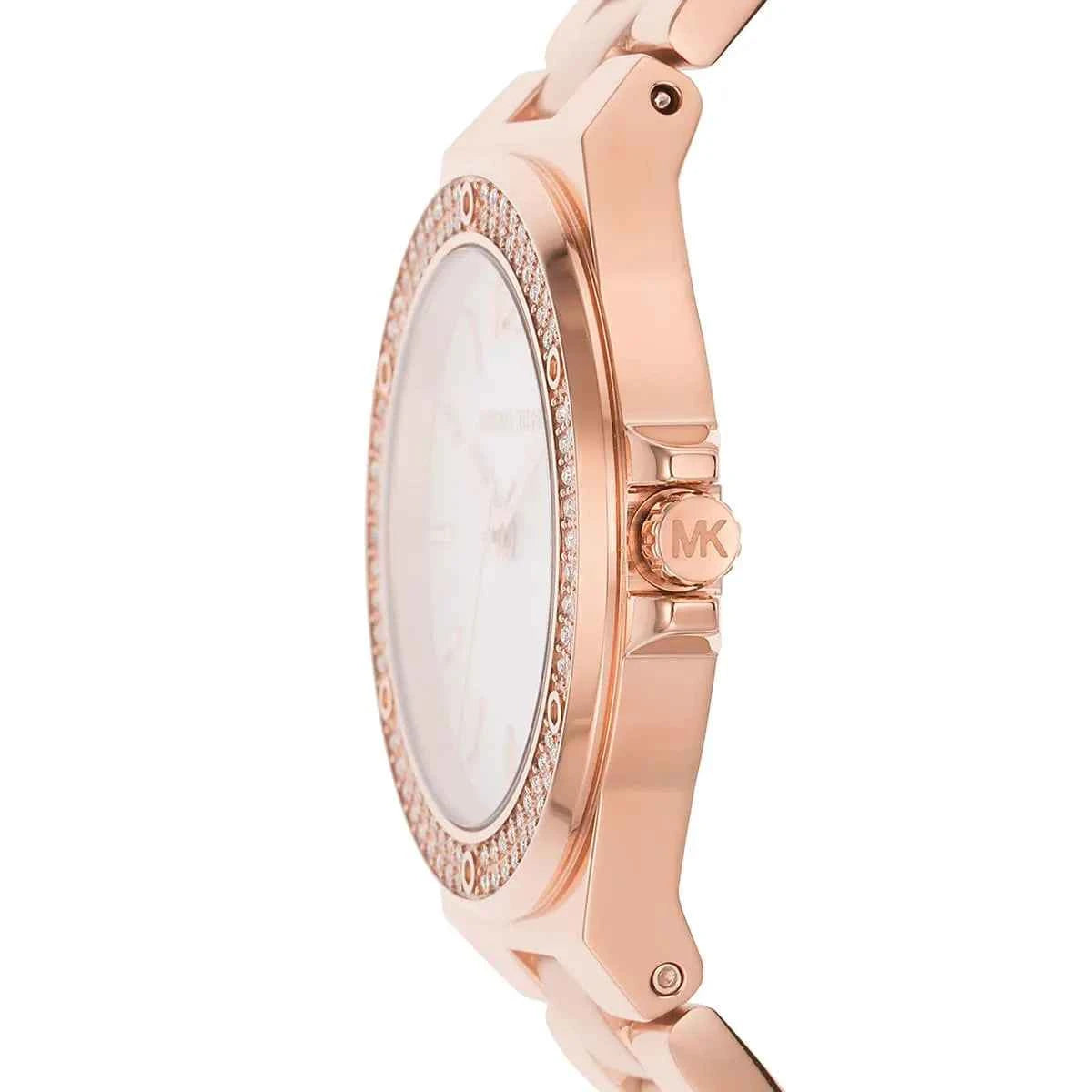 Michael Kors Lennox MK7279 Women's White Dial Rose Gold Stainless Steel Watch
